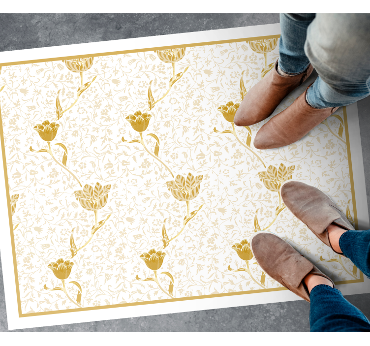 Classic flower design vinyl rug - TenStickers