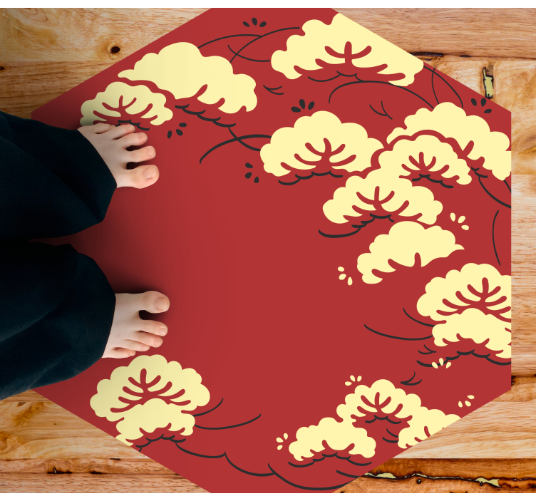 Floral vinyl rug cloud floral design - TenStickers