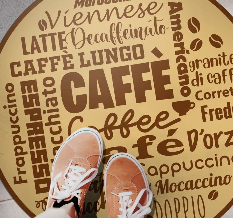 Coffee Centerpiece custom vinyl rug - TenStickers