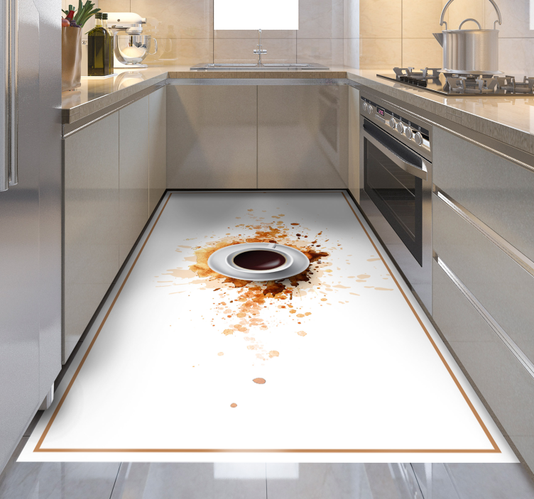Coffee explosion dining room vinyl rug - TenStickers