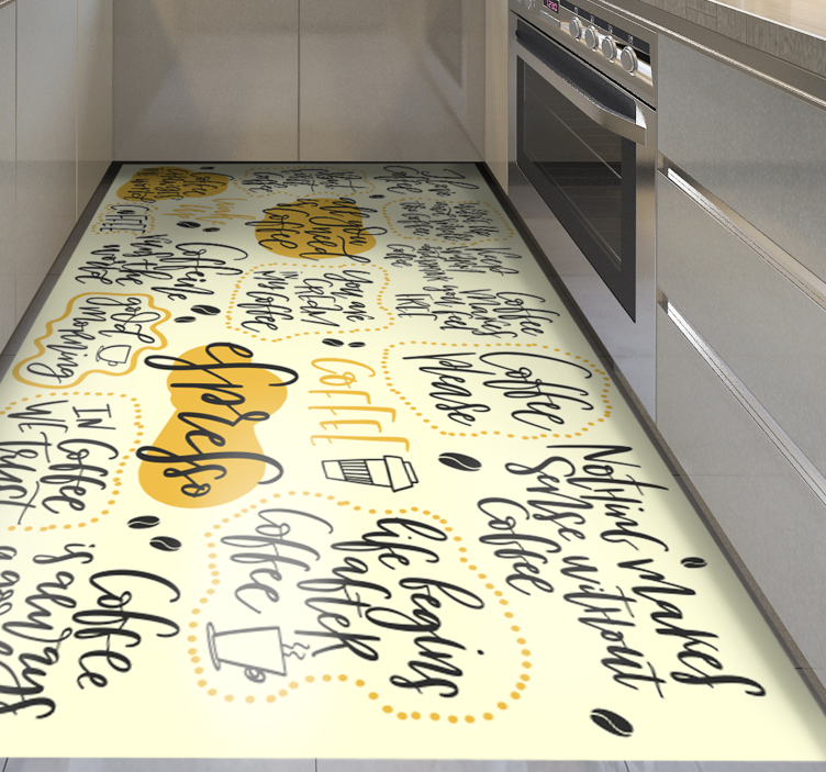 Coffee Love Expresso custom vinyl rug - TenStickers