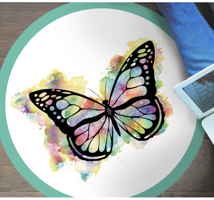 Colorful Butterfly Art nature vinyl rug - TenStickers