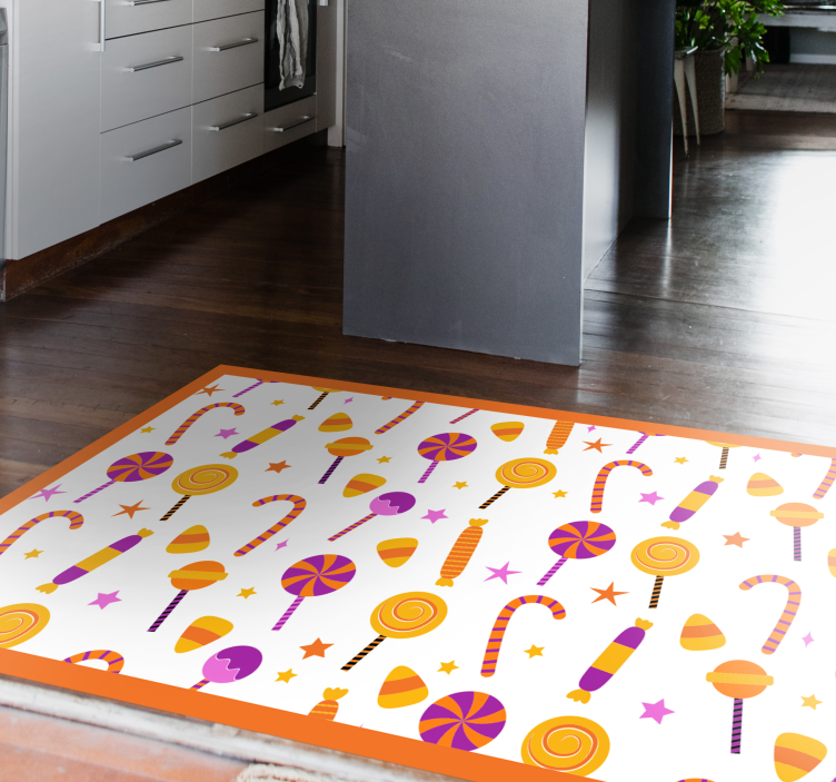 Colorful candy design kitchen vinyl rug - TenStickers