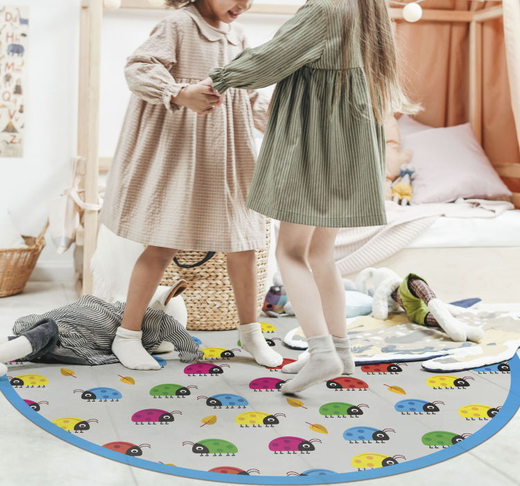 Colorful Car Circle kids vinyl rug - TenStickers