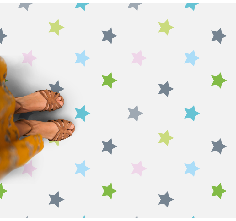 Minimalist colours star vinyl rug - TenStickers