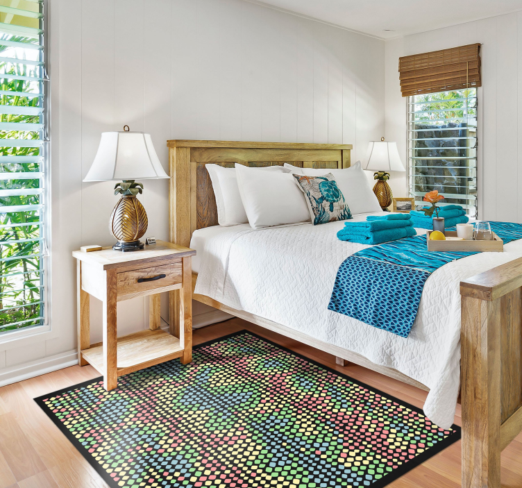 Colorful Circle Pattern texture vinyl rug - TenStickers