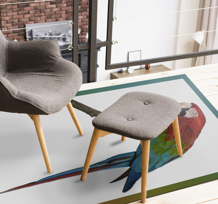 Colorful macaw animal vinyl rug - TenStickers