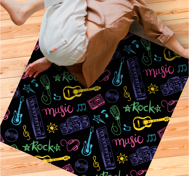 Colorful Music Theme kids vinyl rug - TenStickers