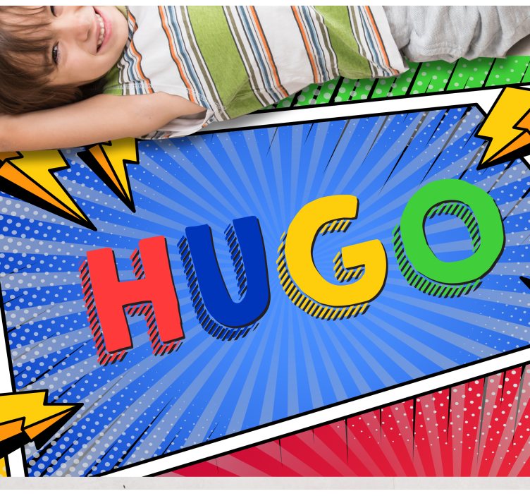 Colorful name with lightings kids vinyl rug - TenStickers