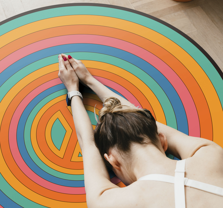 Colorful Peace Symbol teenage bedroom vinyl rug - TenStickers