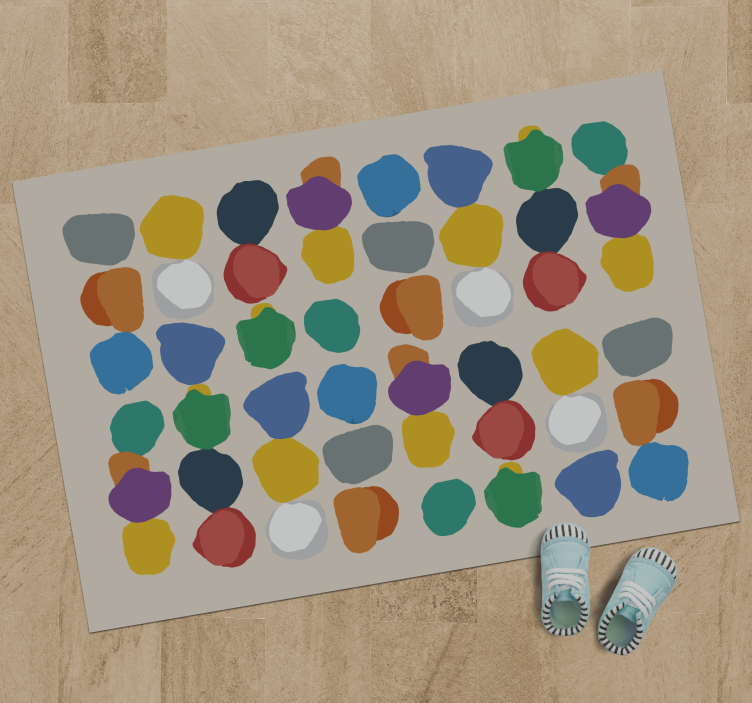 Colorful Pebble Shapes geometric vinyl rugs - TenStickers
