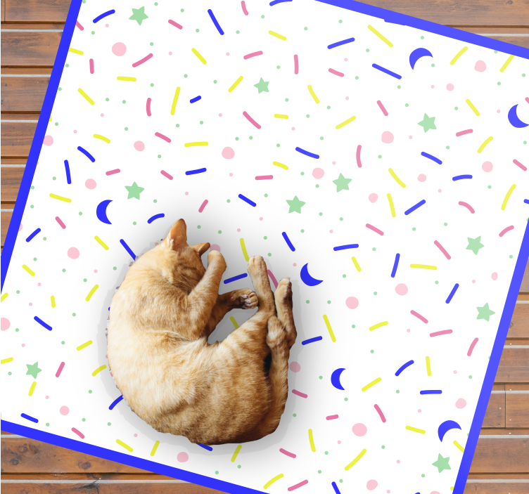 Party colorful shapes kids vinyl rug - TenStickers