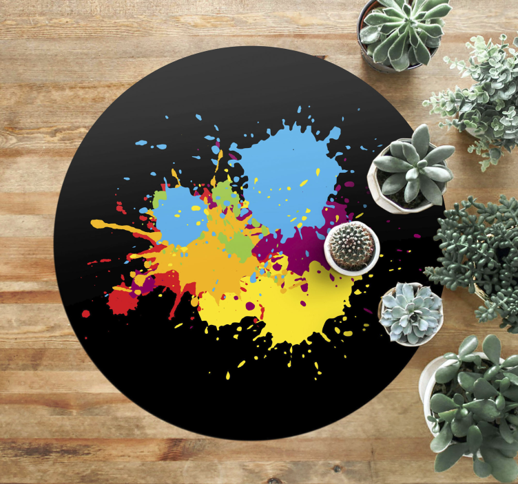 Colorful splash stains teenage bedroom vinyl rug - TenStickers