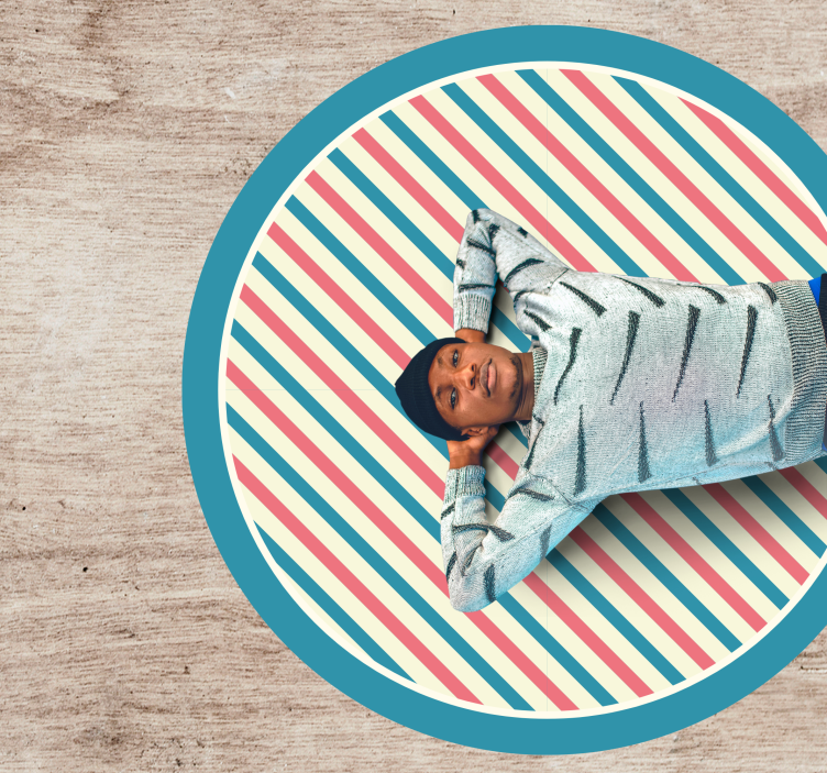 Colorful Striped Circular stripes vinyl rug - TenStickers