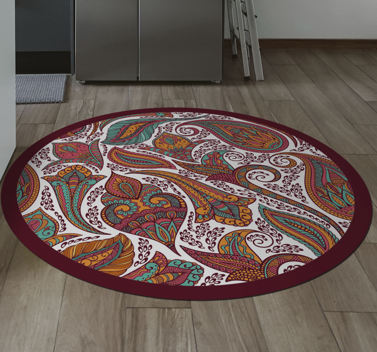 Colorful Swirling Patterns mandala vinyl rug - TenStickers