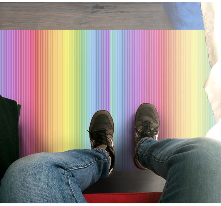 Colorful rainbow effect stripes vinyl rug - TenStickers