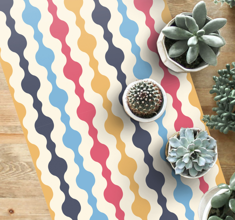 Colorful retro lines vintage vinyl rug - TenStickers