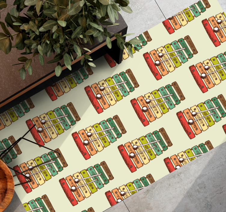 Colorful Xylophone Pattern teenage bedroom vinyl rug - TenStickers