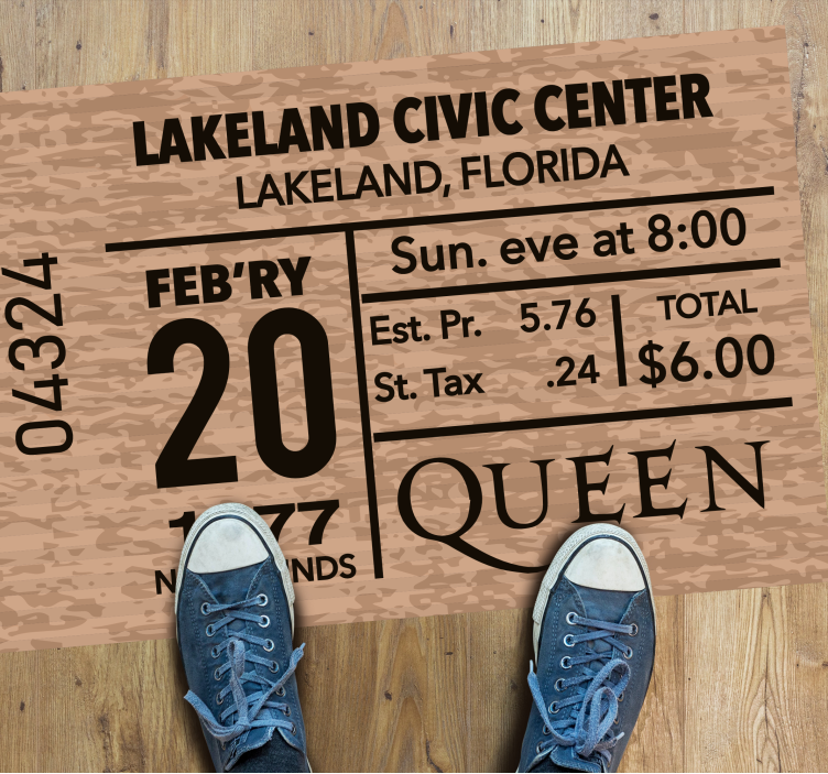 Concert Ticket Replica custom vinyl rug - TenStickers