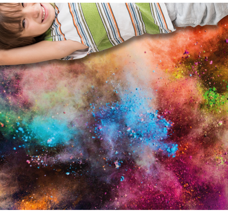 Cosmic Color Burst kids vinyl rug - TenStickers