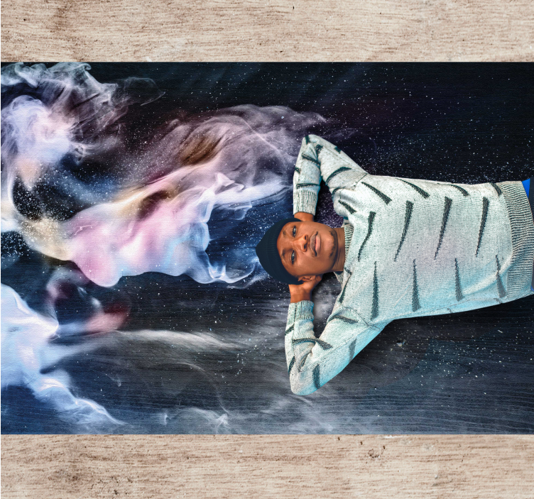 Cosmic smoke swirls teenage bedroom vinyl rug - TenStickers