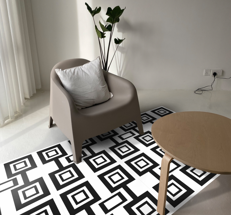 Cosmopolitan-style squared geometric rugs - TenStickers