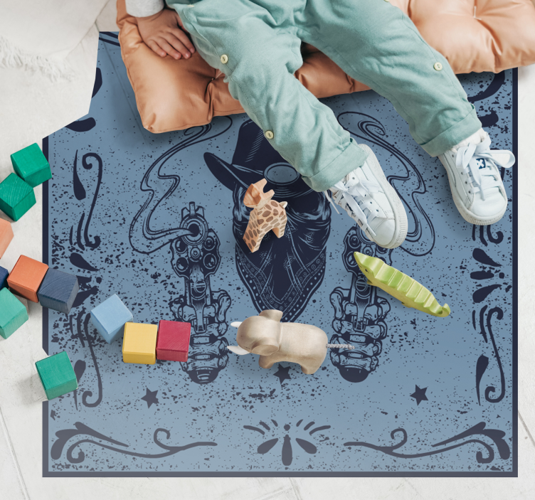 Cowboy Duel Imagery gaming vinyl rug - TenStickers