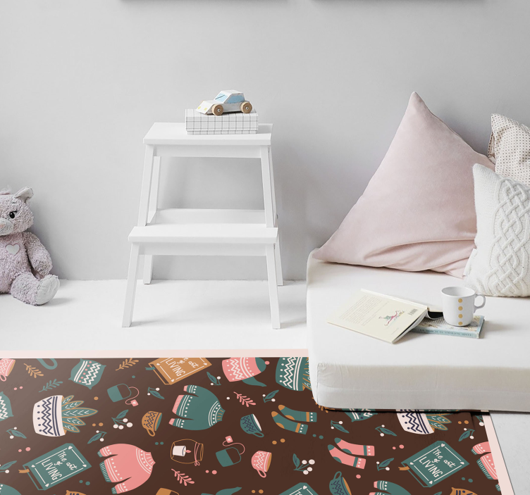 Cozy living essentials teenage bedroom vinyl rug - TenStickers