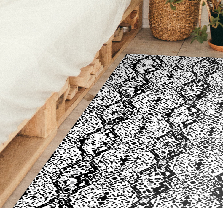Cracked Monochrome animal print vinyl rug - TenStickers