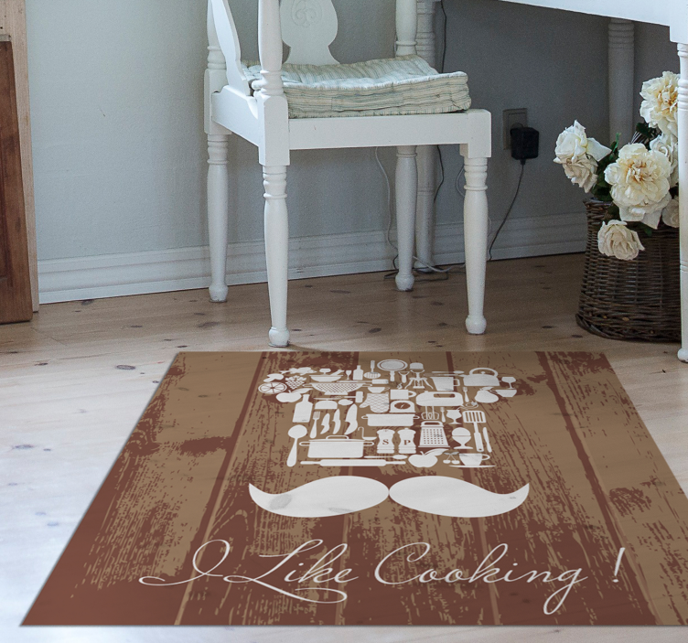 Culinary Enthusiasm Emblem custom vinyl rug - TenStickers