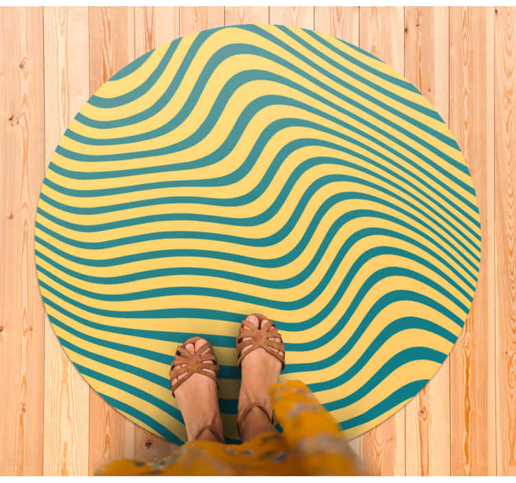 Curvy Line Concept stripes vinyl rug - TenStickers