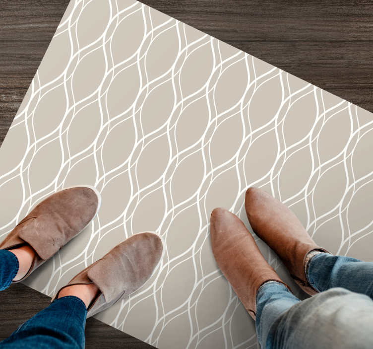 Curvy Line Motif texture vinyl rug - TenStickers