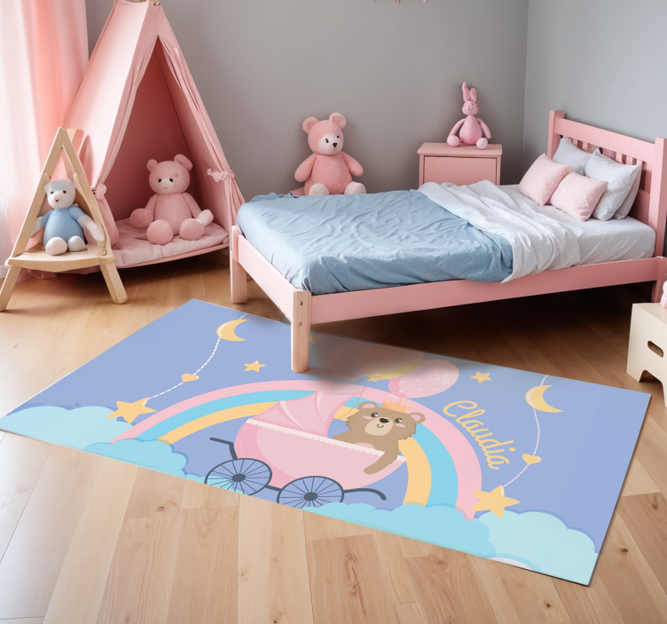 Customizable Nursery Pram Motif bedroom vinyl rug - TenStickers
