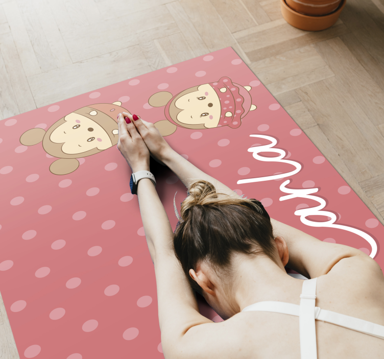 Baby mice with name kids vinyl rug - TenStickers