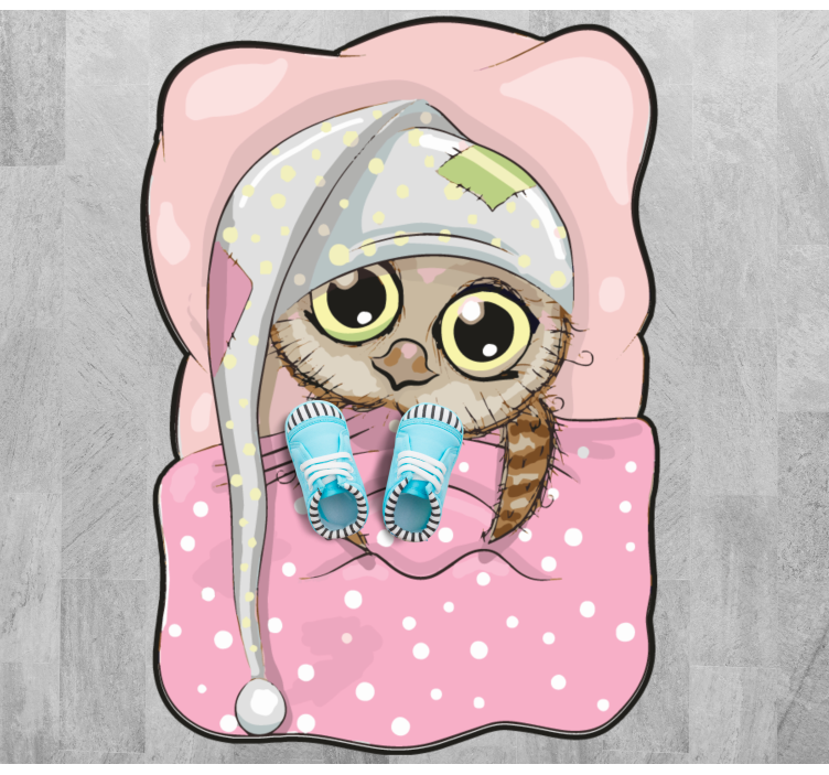 Cute Sleeping Owl kids vinyl rug - TenStickers