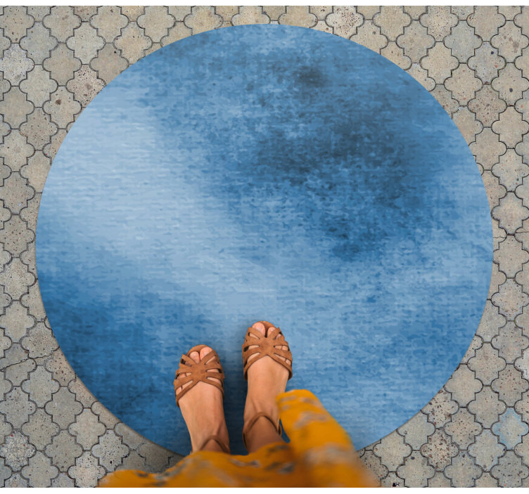 Deep Blue Swirl entrance hall vinyl rug - TenStickers