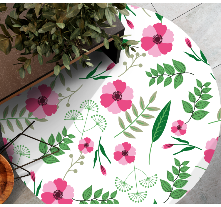 Enchanting Floral Motif floral vinyl rug - TenStickers