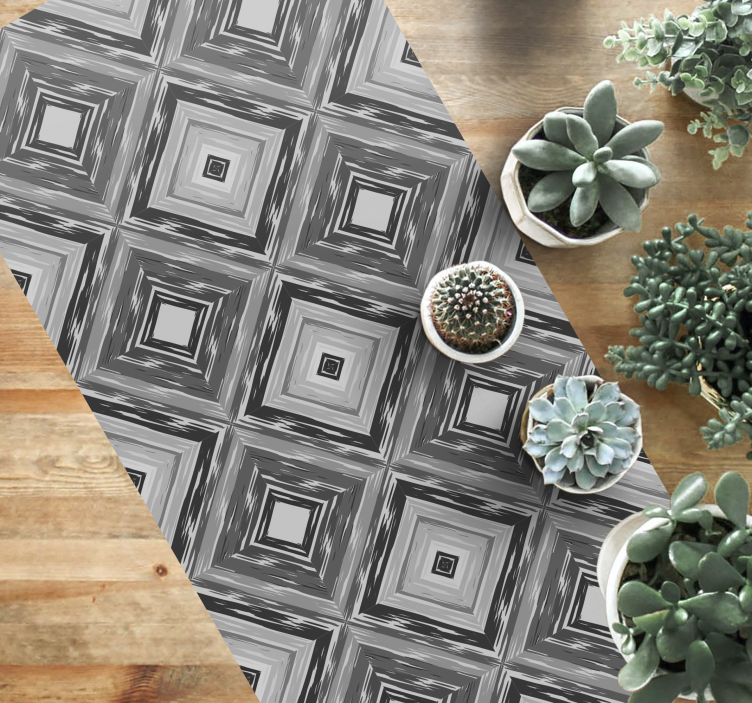 Diamond Illusion geometric vinyl rug - TenStickers