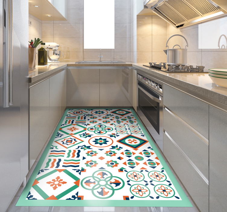 Different colorful tile pattern tile carpet - TenStickers