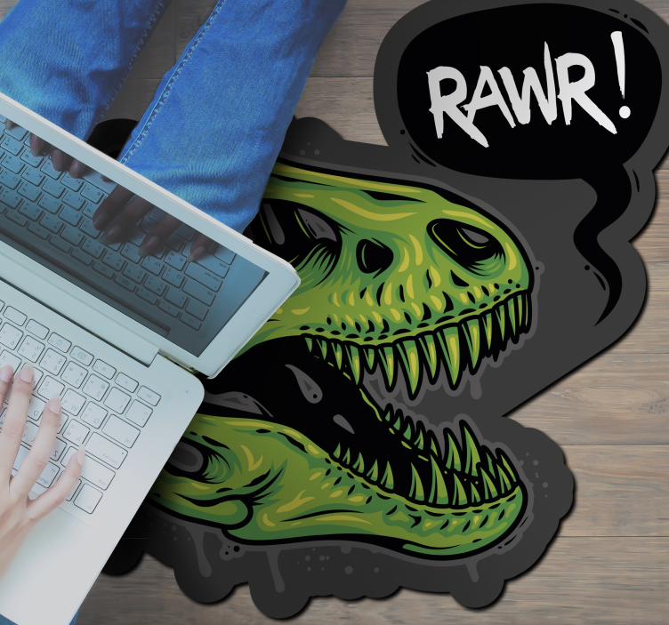 dinosaur head illustration with text - TenStickers