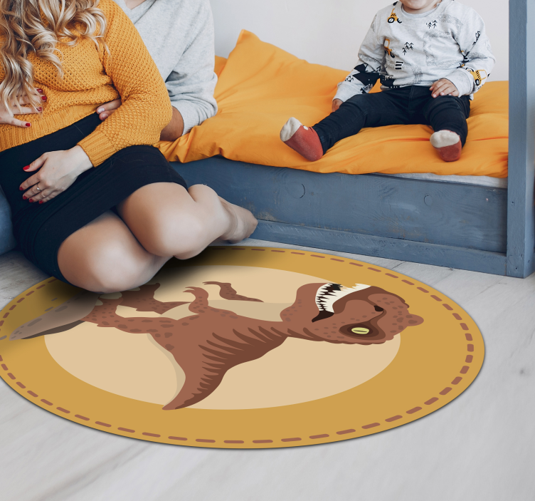 Dinosaur Round Rug kids vinyl rug - TenStickers