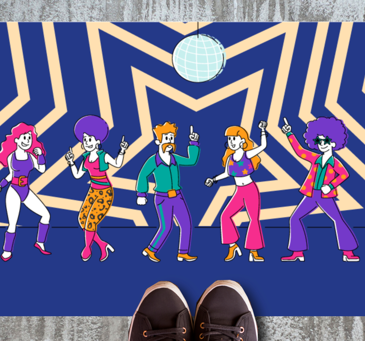 Disco Dance Party kids vinyl rug - TenStickers