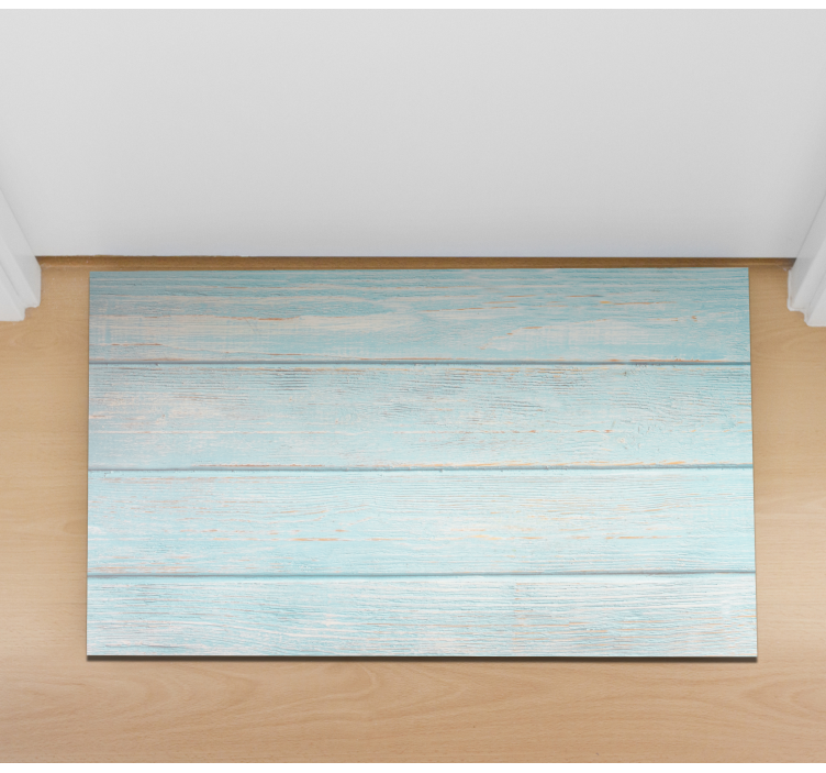DISTRESSED AQUA PANELS bathroom vinyl rug - TenStickers