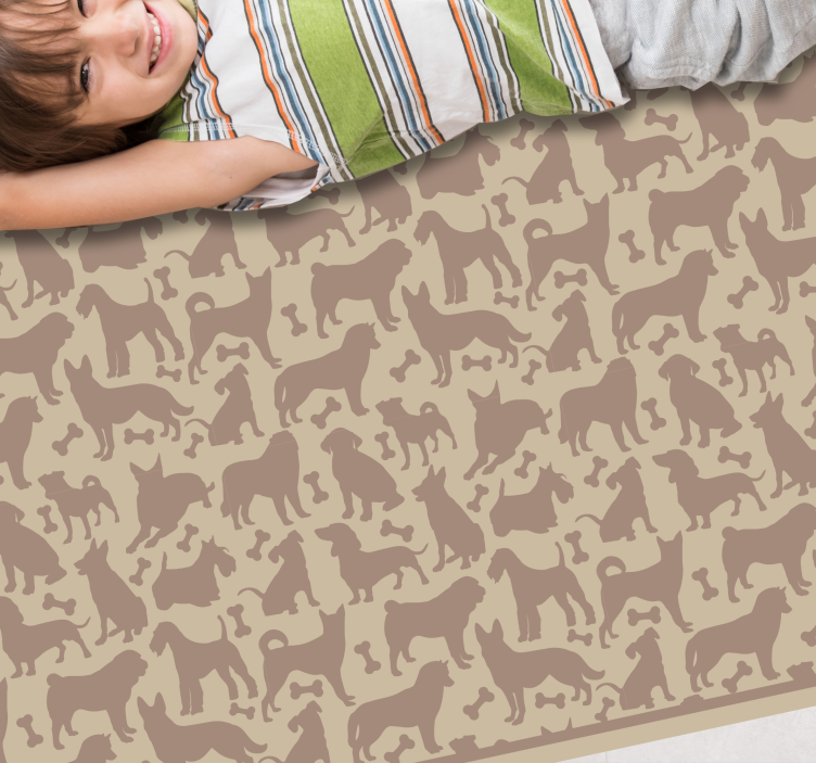 Dog Silhouettes Pattern animal print vinyl rug - TenStickers