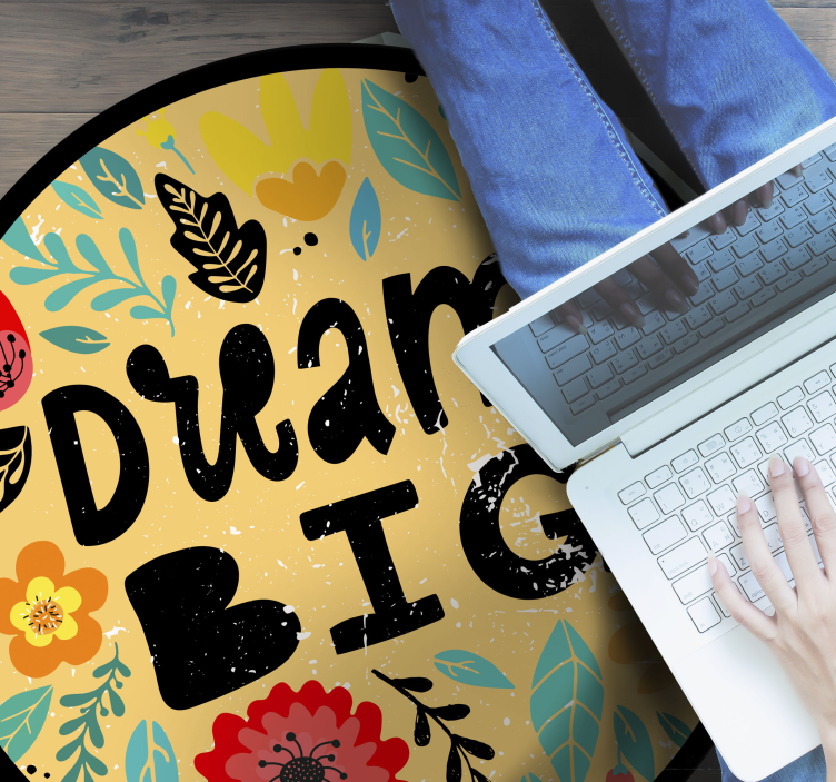 Dream Big Motif custom vinyl rug - TenStickers