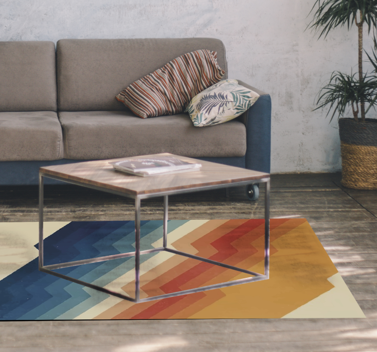 Dynamic zigzag living room vinyl rug - TenStickers