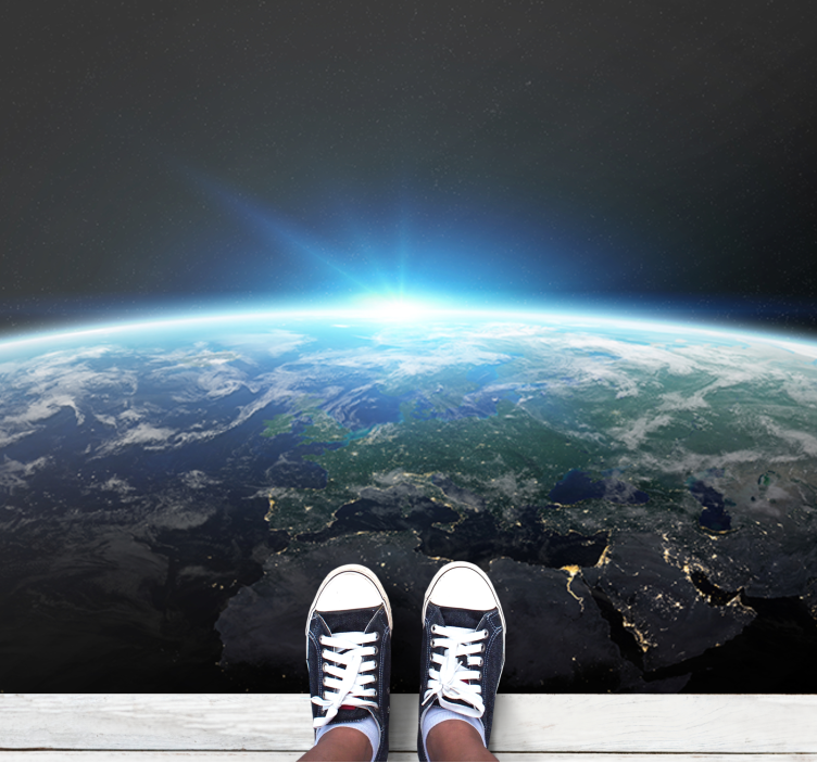 Earth's bright horizon teenage bedroom vinyl rug - TenStickers