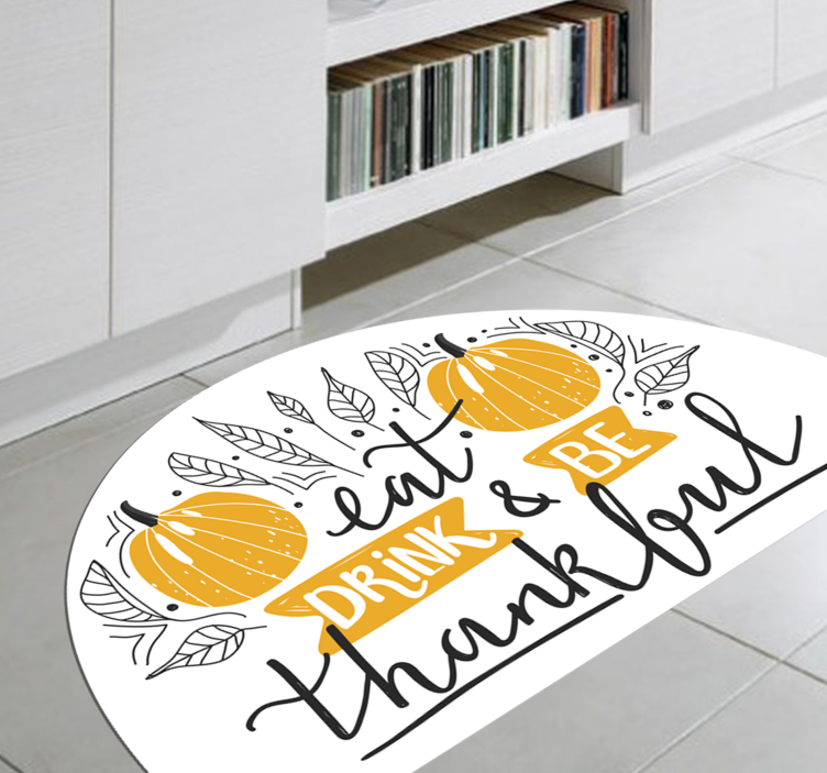 Eat Drink Thankful event vinyl rug - TenStickers