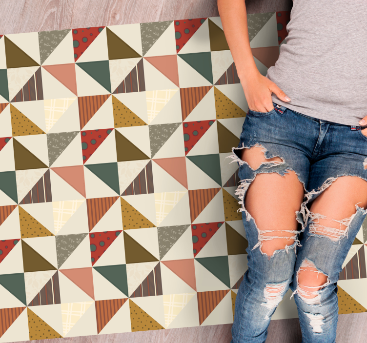 Eclectic Geometric Shapes geometric vinyl rugs - TenStickers