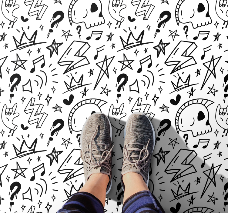 Eclectic Teen Patterns teenage bedroom vinyl rug - TenStickers